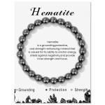 Labradorite Gemstone Stretchy 8mm Ball Bracelet With Message Card (55mm)